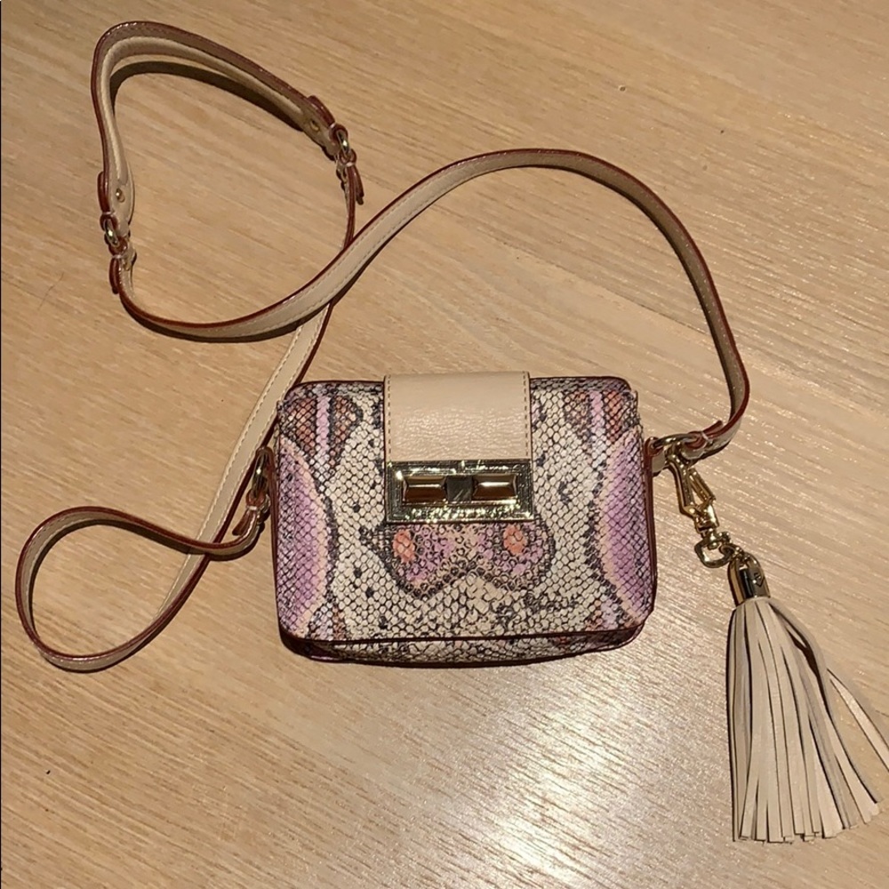 Rebecca Minkoff mini snake print crossbody